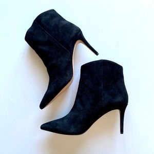 J. Crew Pointed-Toe High Heel Ankle Boots in Suede
